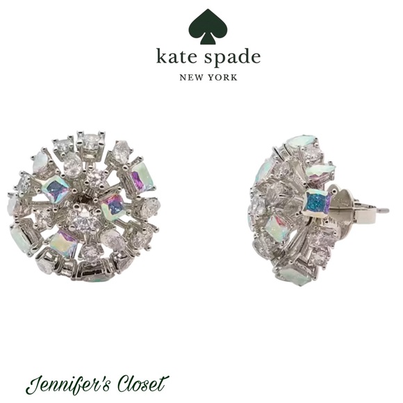 KATE SPADE Iridescent Crystal Cluster Stud Earrings - Picture 1 of 6